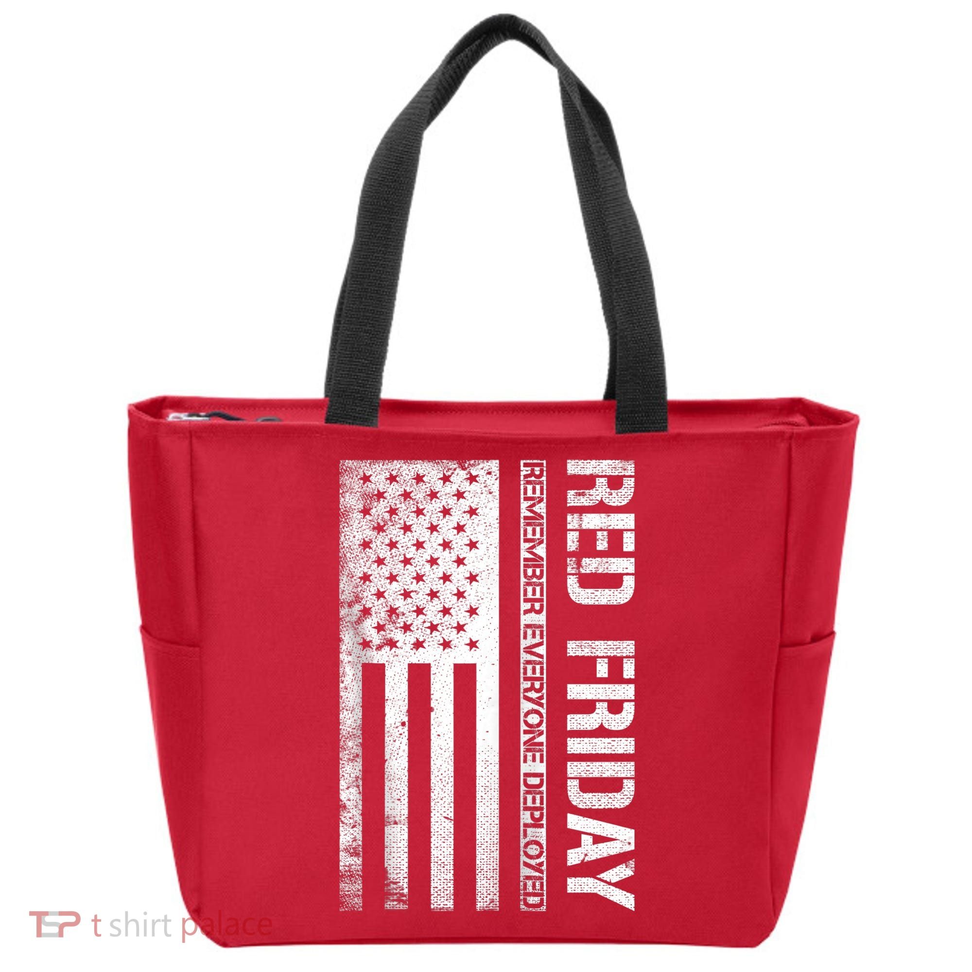 Remember Everyone Deployed Red Friday Zip Hoodie Tote Bag
