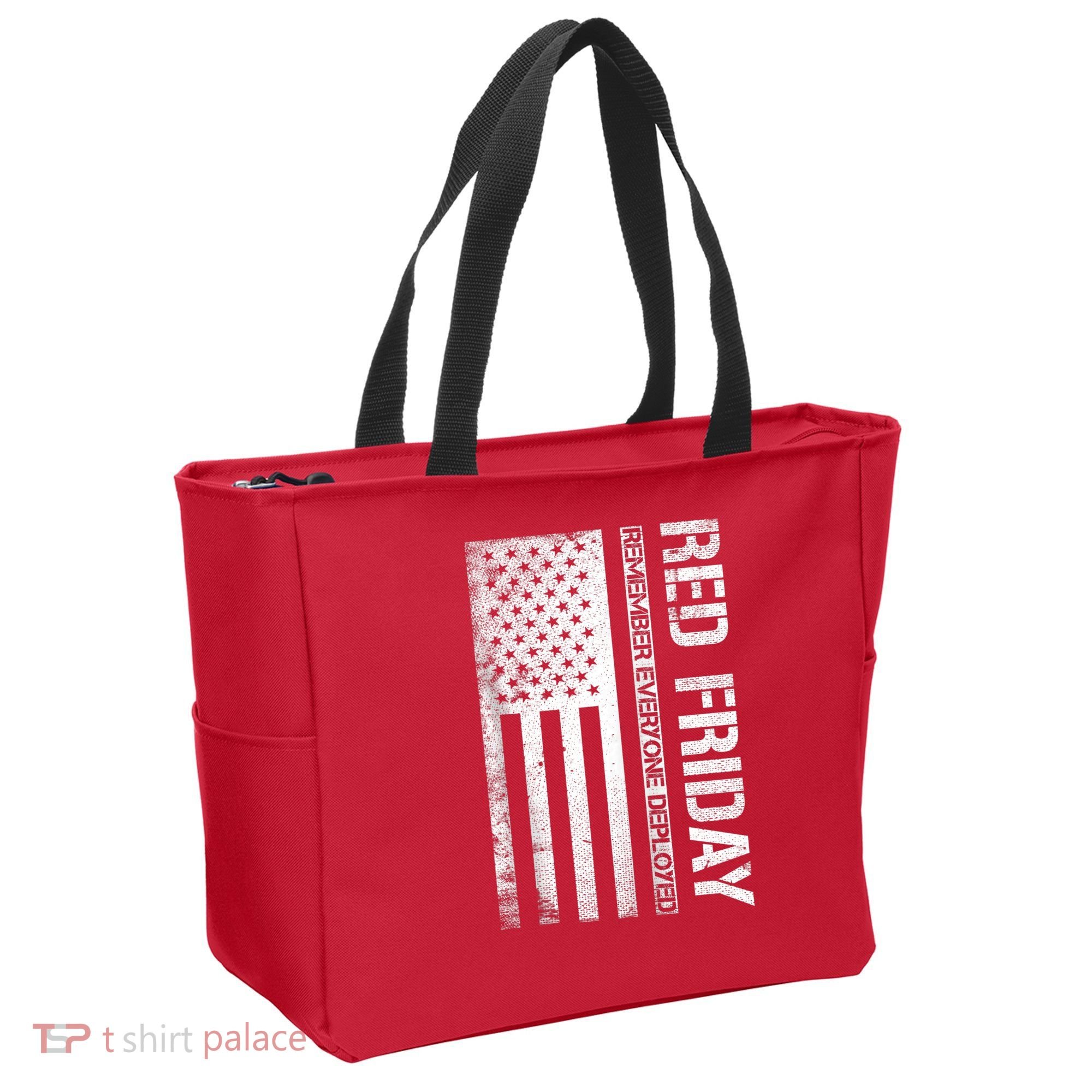 Remember Everyone Deployed Red Friday Zip Hoodie Tote Bag