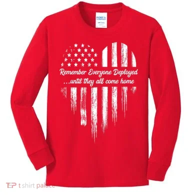 Remember Everyone Deployed Red Friday Kids Long Sleeve Shirt