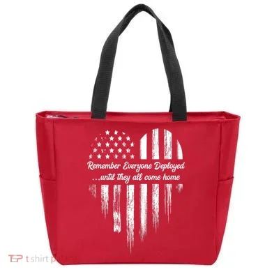 Remember Everyone Deployed Red Friday Tote Bag