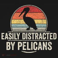 Retro Easily Distracted By Pelicans Funny Pelican Lover Backpack thumb 2