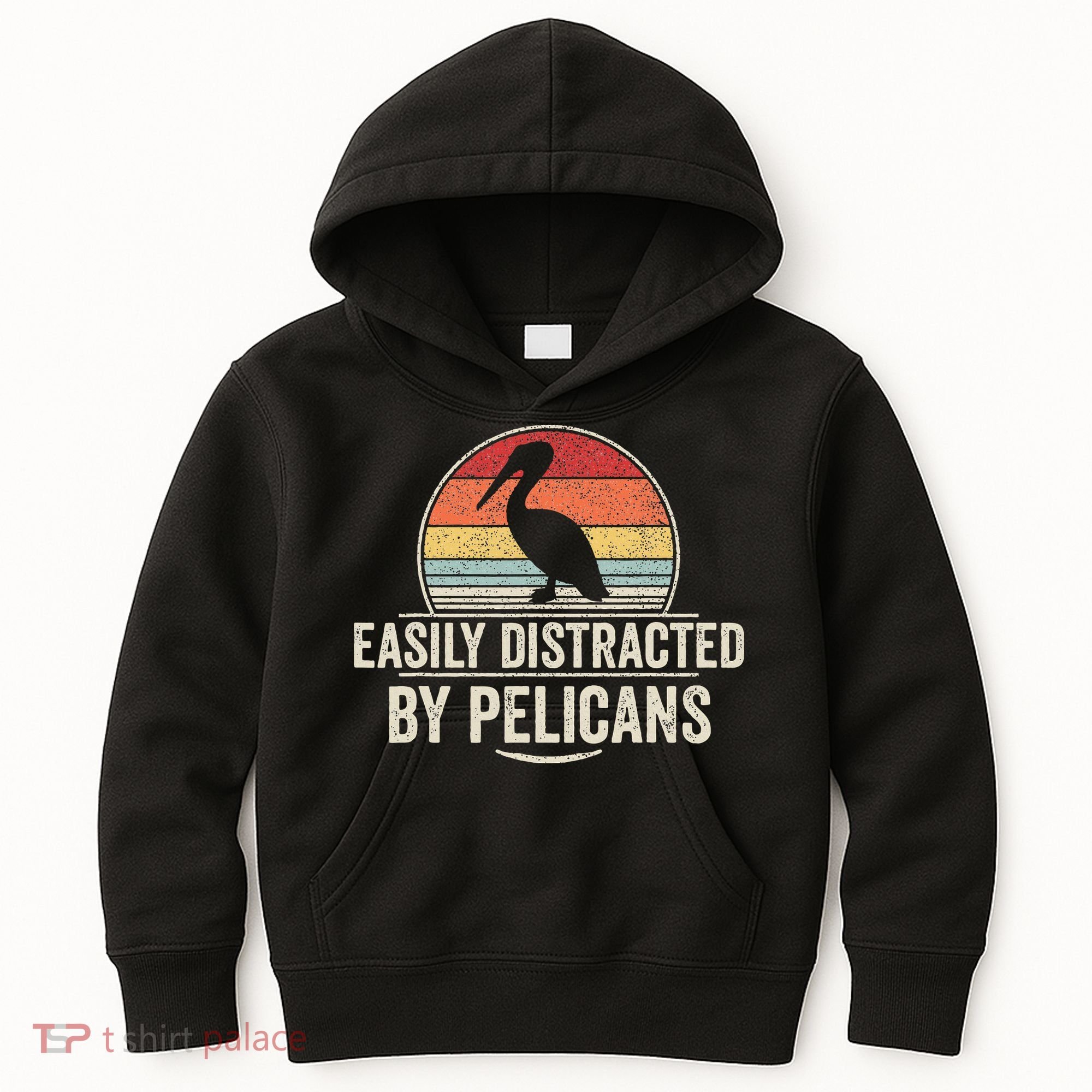 Retro Easily Distracted By Pelicans Funny Pelican Lover Kids Hoodie