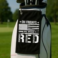 Remember Everyone Deployed On Friday We Wear Red (On Back) Golf Towel thumb 2