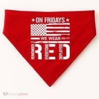 Remember Everyone Deployed On Friday We Wear Red (On Back) USA-Made Doggie Bandana thumb 0