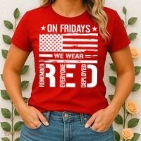 Remember Everyone Deployed On Friday We Wear Red (On Back) Women's T-Shirt thumb 2