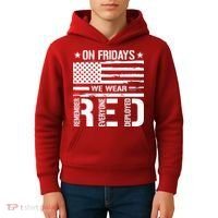 Remember Everyone Deployed On Friday We Wear Red (On Back) Kids Hoodie thumb 4