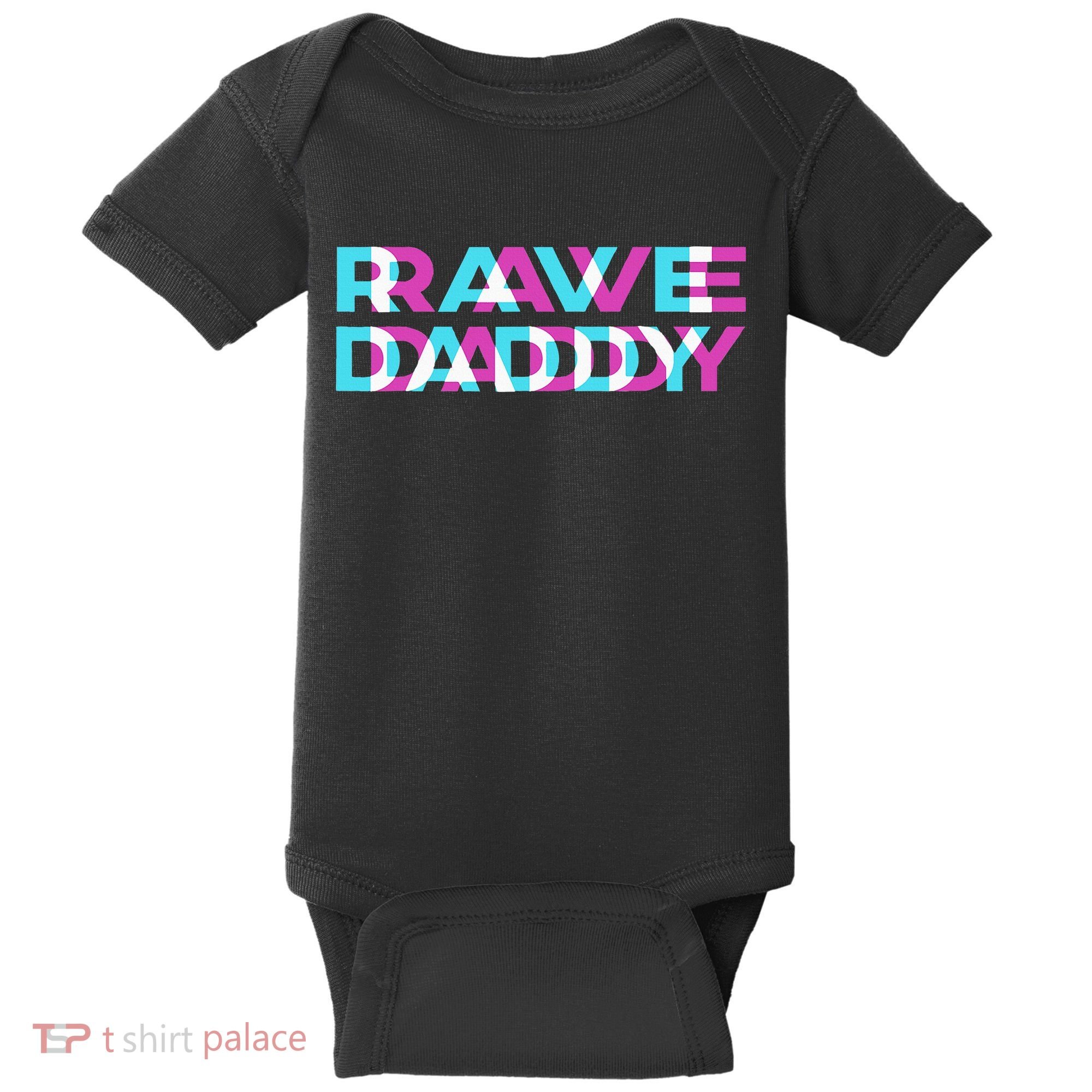 Rave Edm Daddy Music Festival Father Optical Trippy Illusion Baby Bodysuit