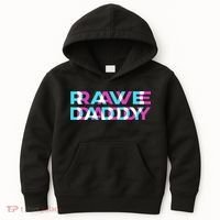 Rave Edm Daddy Music Festival Father Optical Trippy Illusion Kids Hoodie thumb 0