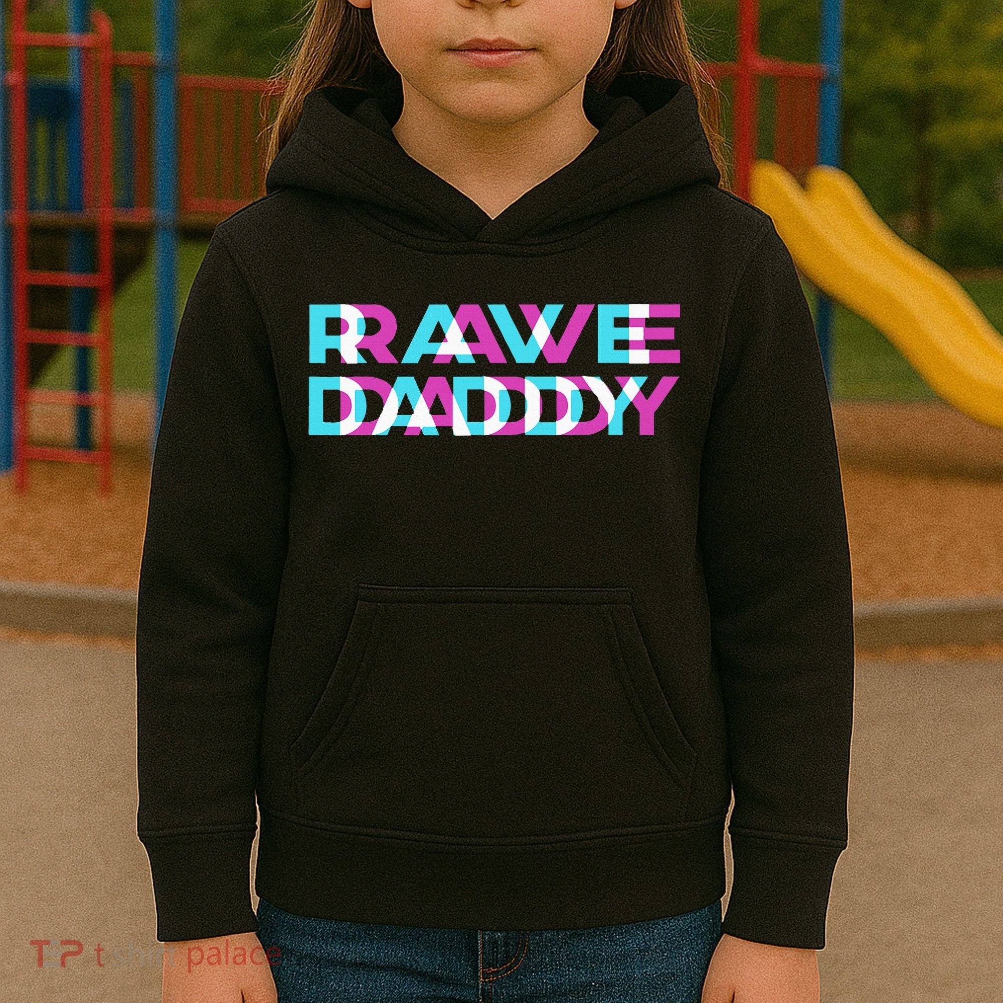 Rave Edm Daddy Music Festival Father Optical Trippy Illusion Kids Hoodie
