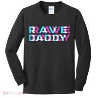 Rave Edm Daddy Music Festival Father Optical Trippy Illusion Kids Long Sleeve Shirt thumb 0
