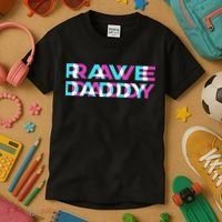 Rave Edm Daddy Music Festival Father Optical Trippy Illusion Kids T-Shirt thumb 3