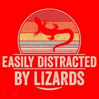 Retro Easily Distracted By Lizards Funny Lizard Lover Great Gift Santa Hat thumb 1
