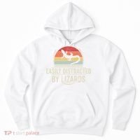Retro Easily Distracted By Lizards Funny Lizard Lover Great Gift Hoodie thumb 0