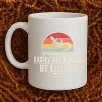 Retro Easily Distracted By Lizards Funny Lizard Lover Great Gift Coffee Mug thumb 2