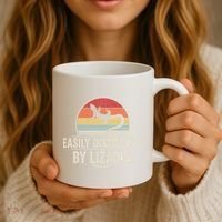 Retro Easily Distracted By Lizards Funny Lizard Lover Great Gift Coffee Mug thumb 3