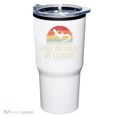Retro Easily Distracted By Lizards Funny Lizard Lover Great Gift Tumbler
