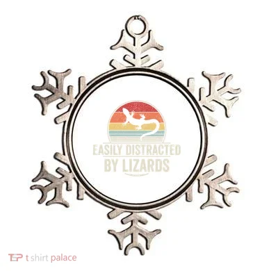 Retro Easily Distracted By Lizards Funny Lizard Lover Great Gift Ornament