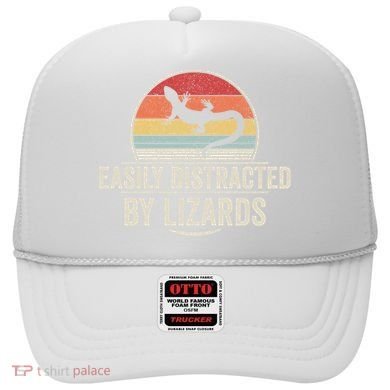 Retro Easily Distracted By Lizards Funny Lizard Lover Great Gift Hat