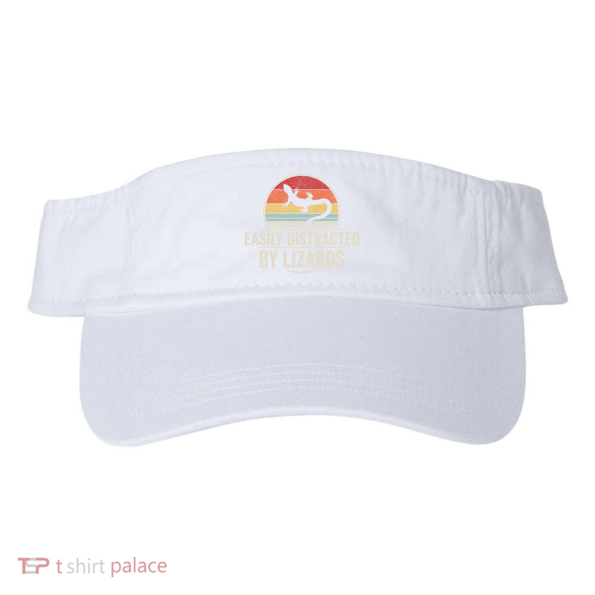 Retro Easily Distracted By Lizards Funny Lizard Lover Great Gift Visor