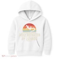 Retro Easily Distracted By Lizards Funny Lizard Lover Great Gift Kids Hoodie thumb 0