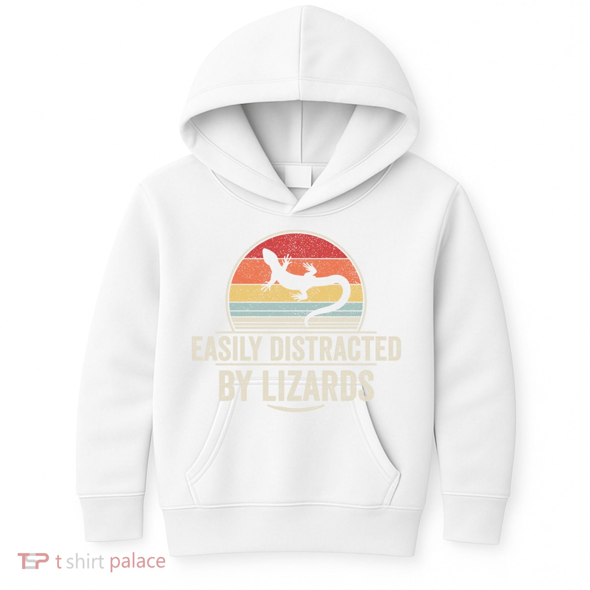 Retro Easily Distracted By Lizards Funny Lizard Lover Great Gift Kids Hoodie