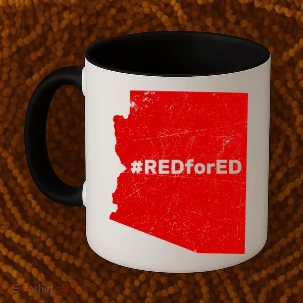 #RedForEd Distressed Red For Ed  Coffee Mug
