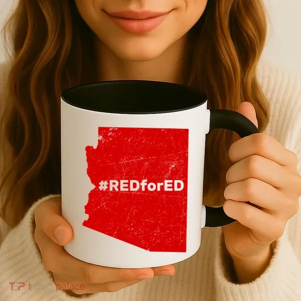 #RedForEd Distressed Red For Ed  Coffee Mug