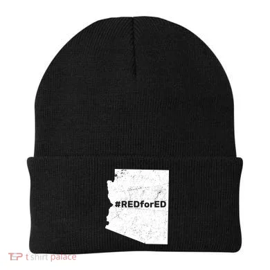 #RedForEd Distressed Red For Ed Beanie