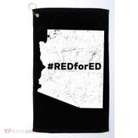 #RedForEd Distressed Red For Ed  Golf Towel thumb 0