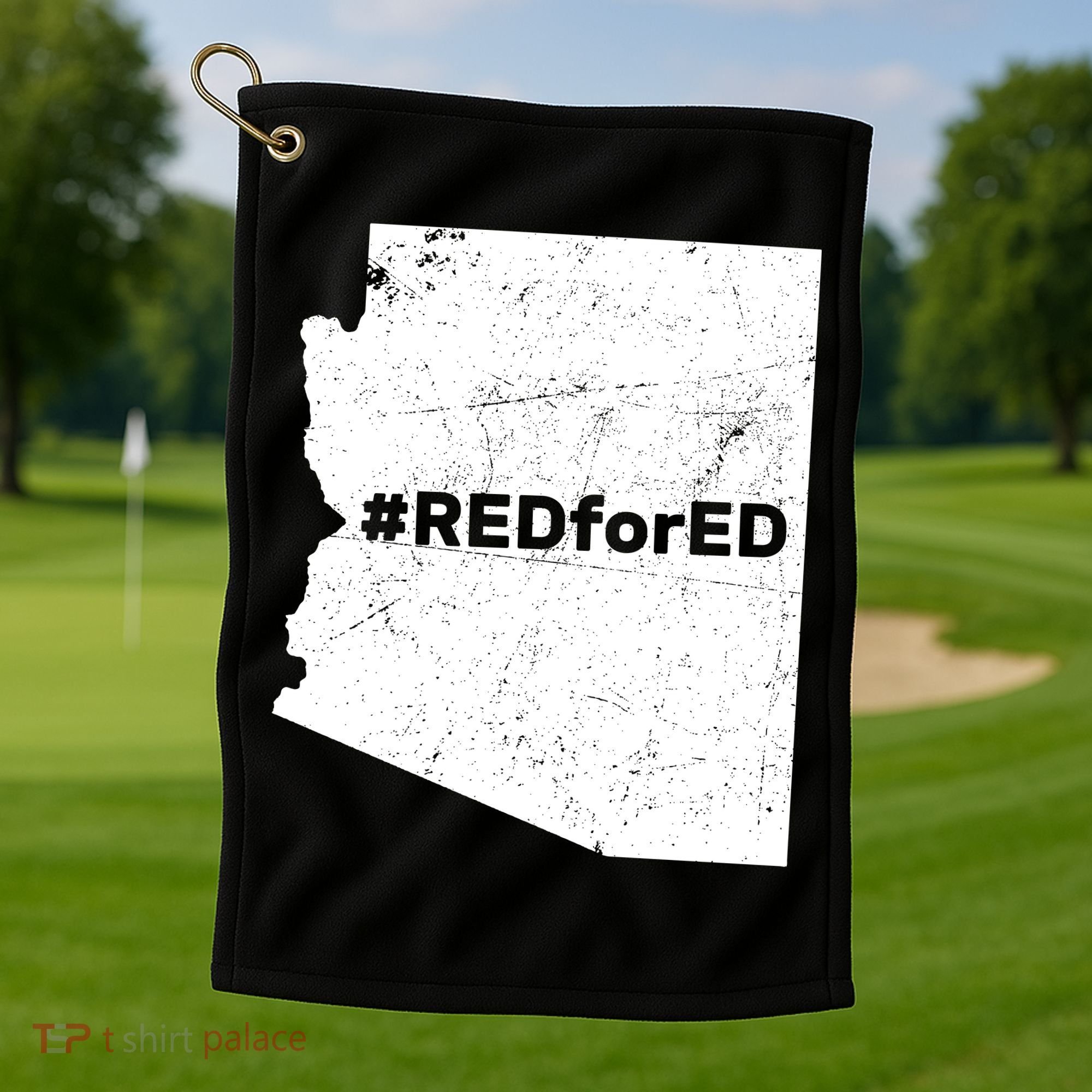 #RedForEd Distressed Red For Ed  Golf Towel