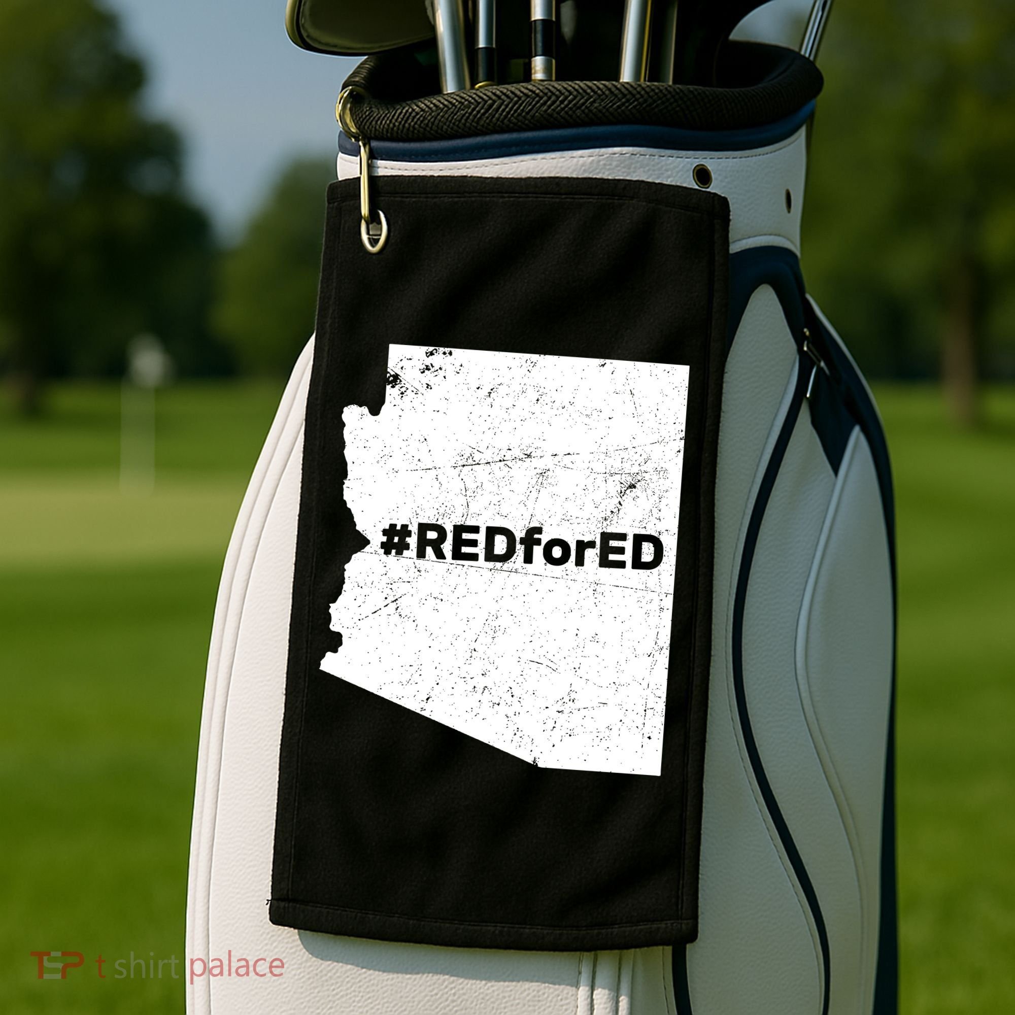 #RedForEd Distressed Red For Ed  Golf Towel