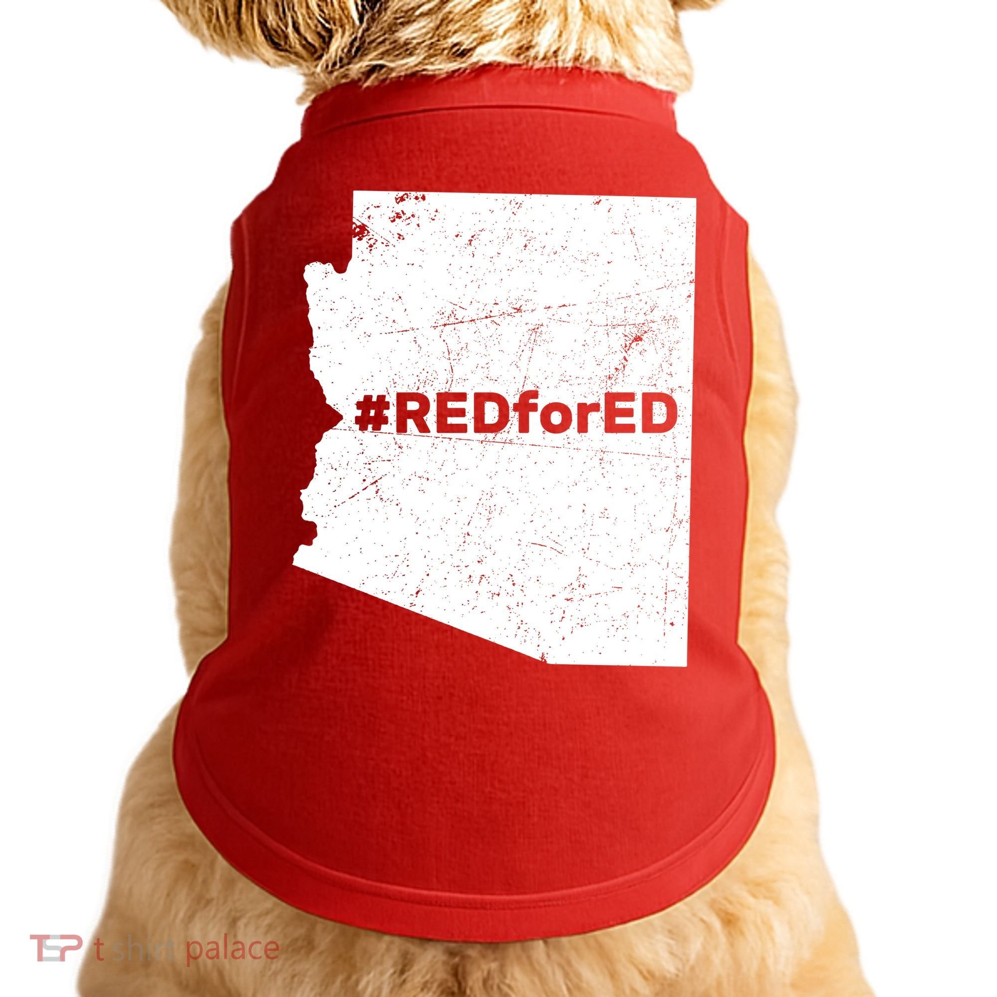 #RedForEd Distressed Red For Ed Doggie Tank
