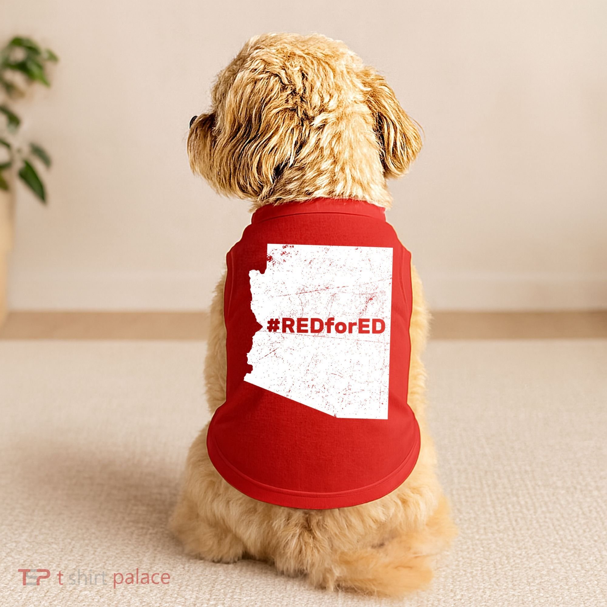#RedForEd Distressed Red For Ed Doggie Tank