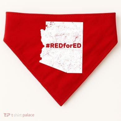 #RedForEd Distressed Red For Ed  USA-Made Doggie Bandana
