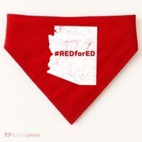 #RedForEd Distressed Red For Ed  USA-Made Doggie Bandana thumb 0