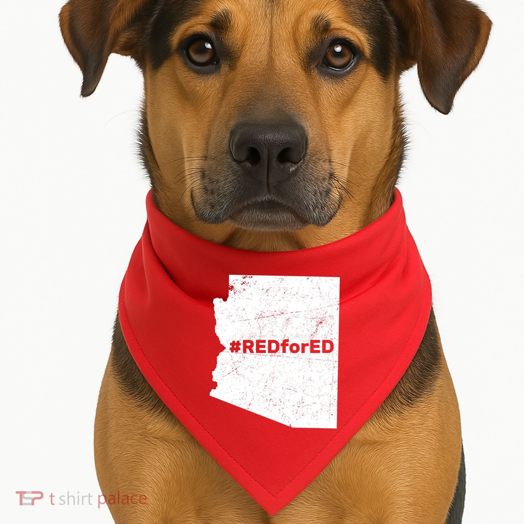 #RedForEd Distressed Red For Ed  USA-Made Doggie Bandana