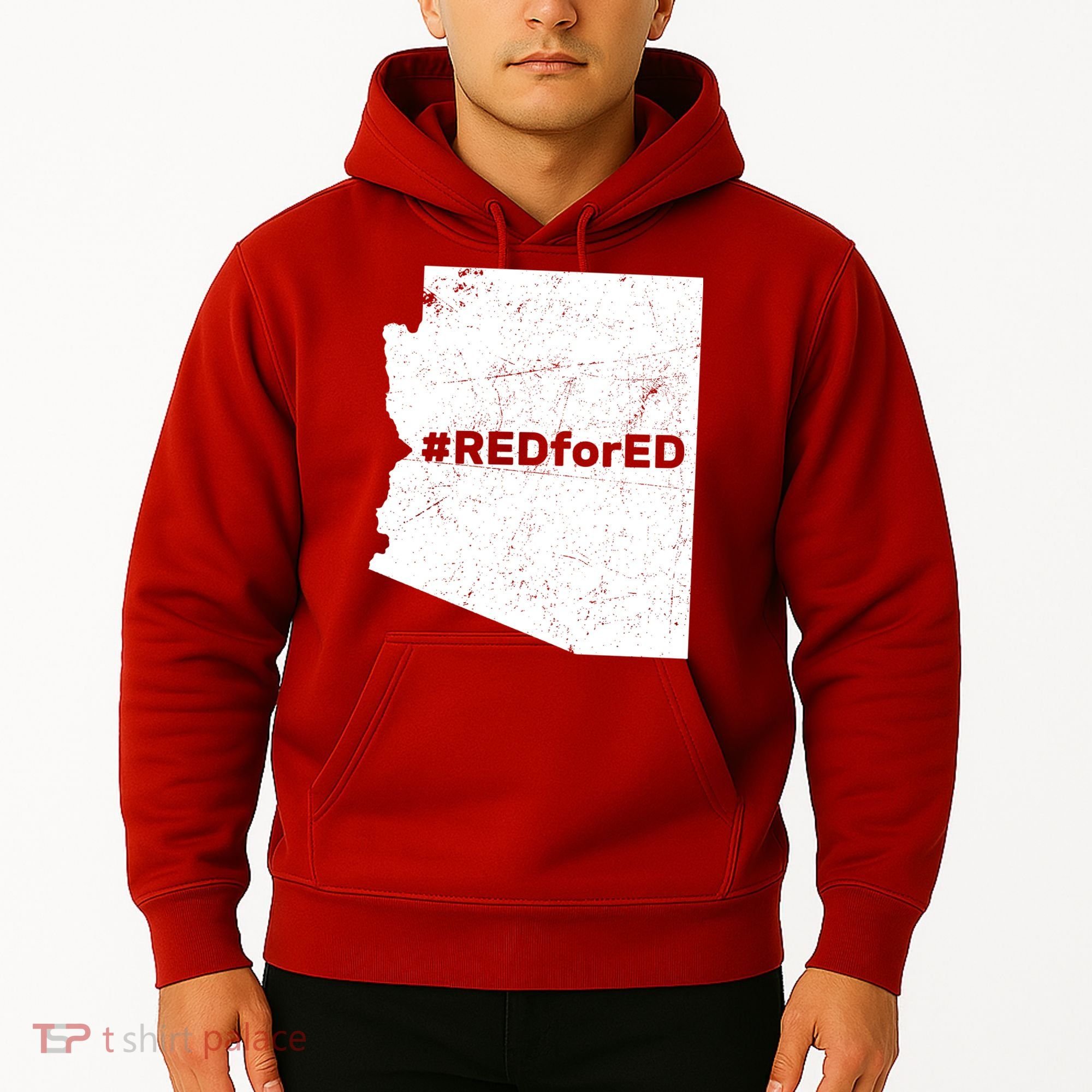 #RedForEd Distressed Red For Ed  Hoodie