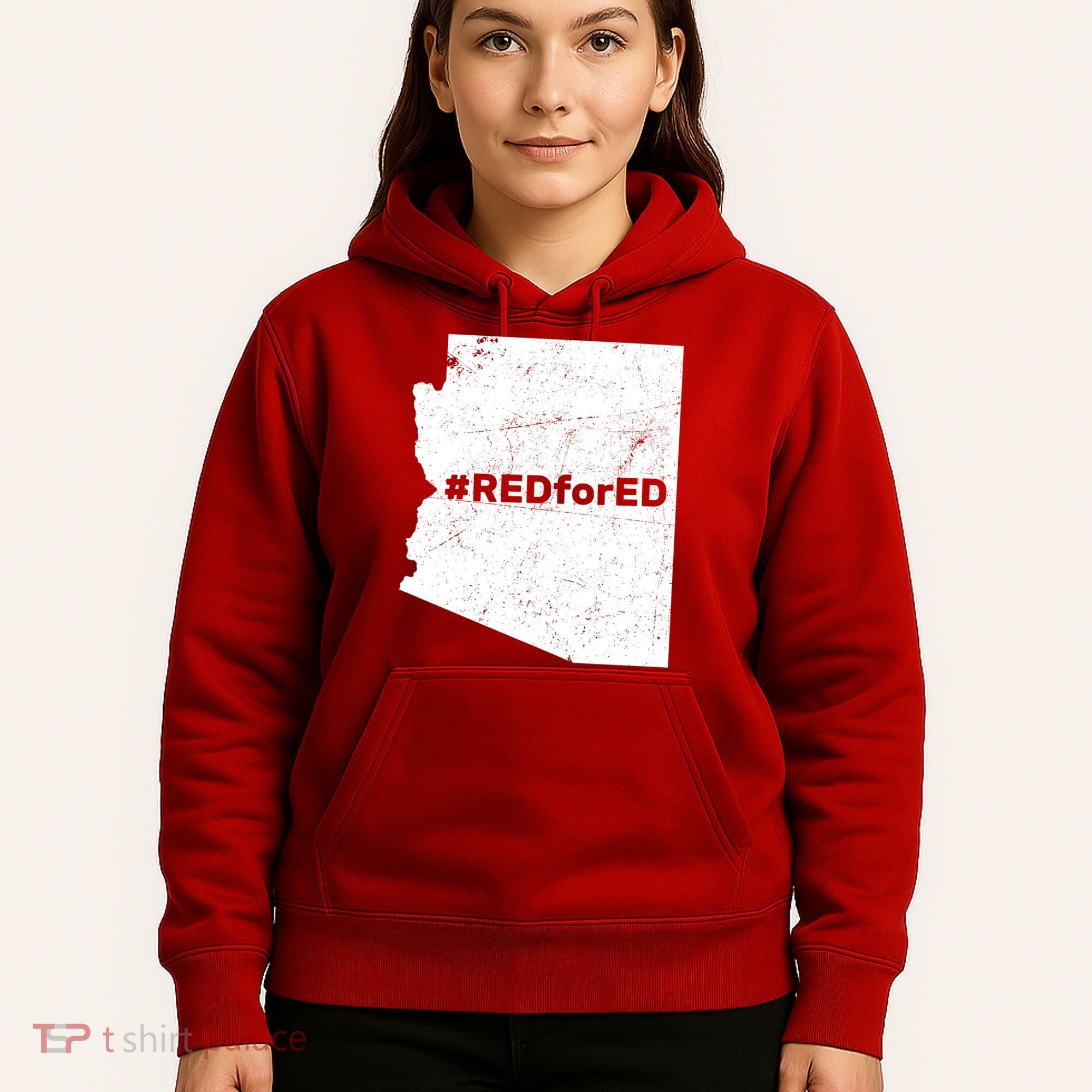 #RedForEd Distressed Red For Ed  Hoodie