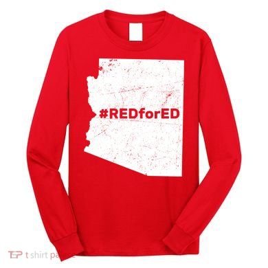 #RedForEd Distressed Red For Ed  Long Sleeve Shirt