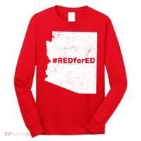 #RedForEd Distressed Red For Ed  Long Sleeve Shirt thumb 0