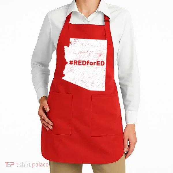 #RedForEd Distressed Red For Ed  Apron