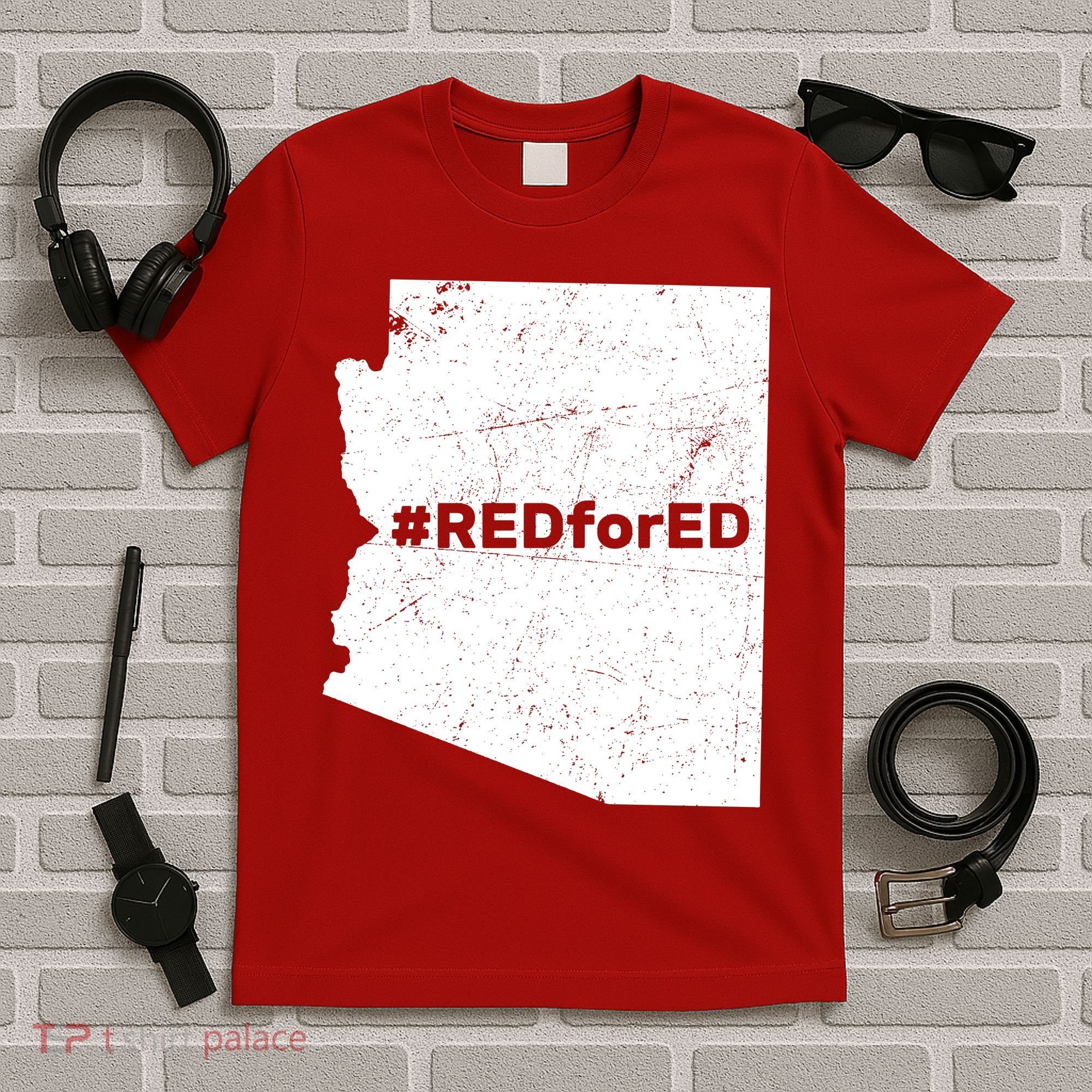 #RedForEd Distressed Red For Ed  T-Shirt
