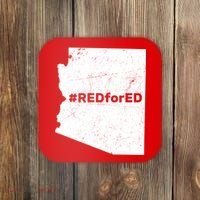 #RedForEd Distressed Red For Ed  Coaster thumb 0