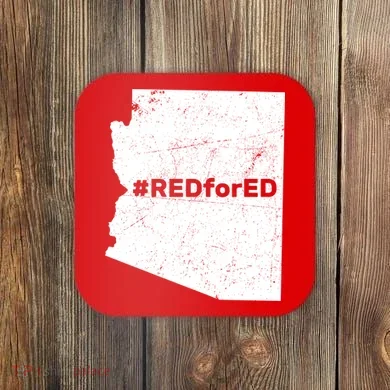 #RedForEd Distressed Red For Ed  Coaster