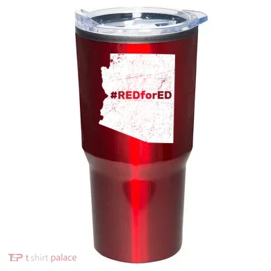 #RedForEd Distressed Red For Ed Tumbler