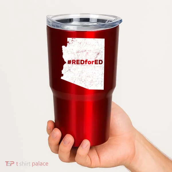 #RedForEd Distressed Red For Ed  Tumbler