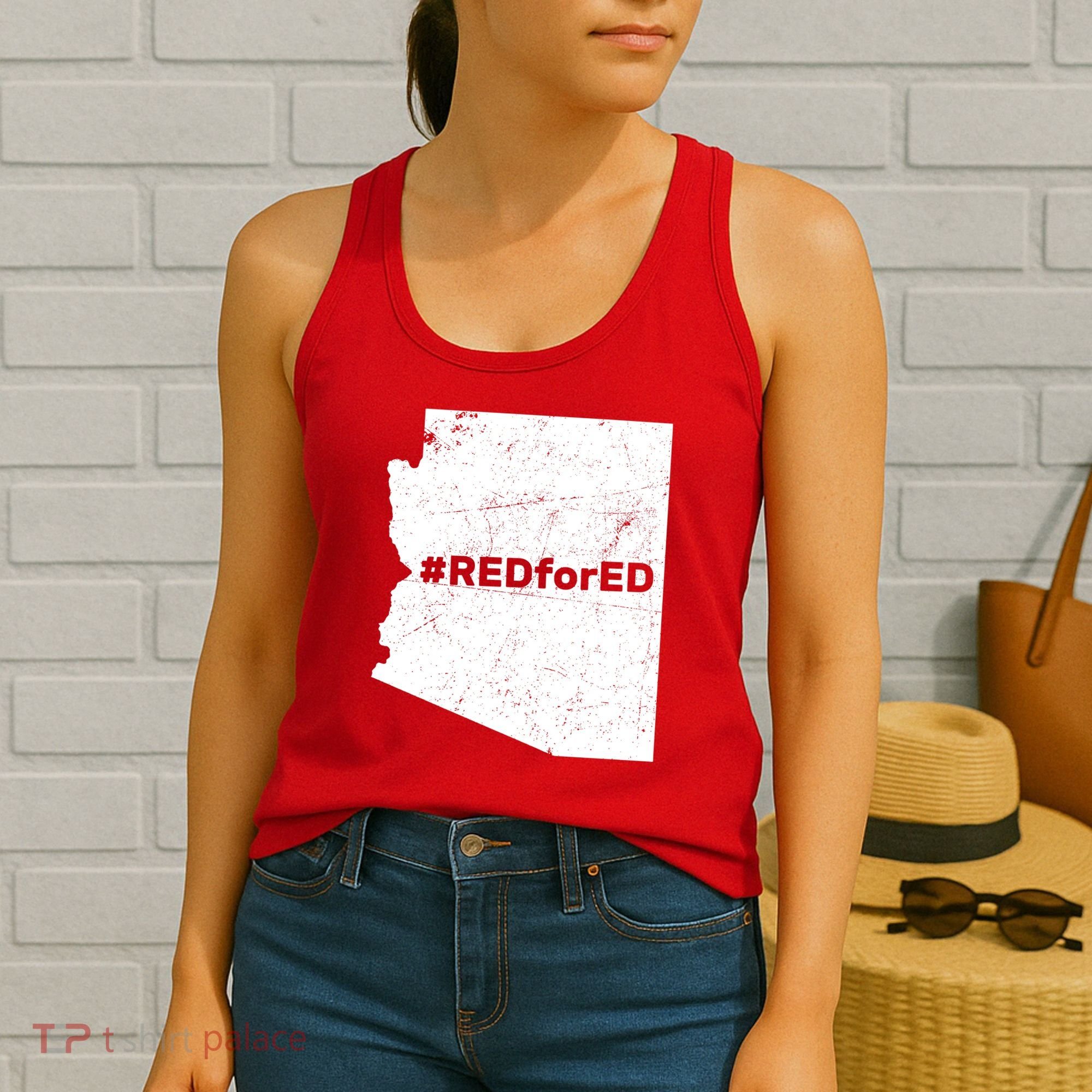 #RedForEd Distressed Red For Ed  Women's Tank Top