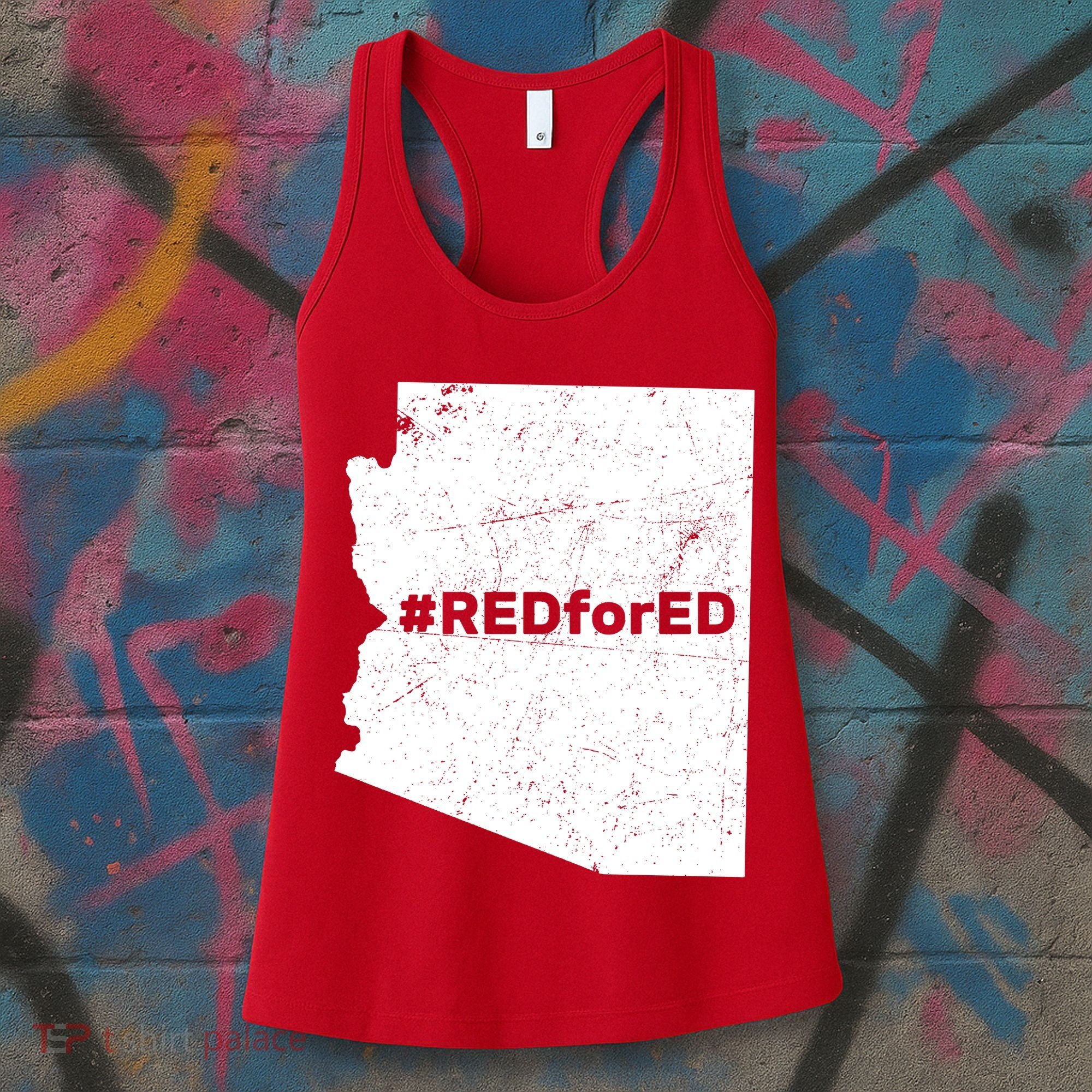 #RedForEd Distressed Red For Ed  Women's Tank Top