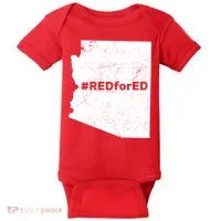 #RedForEd Distressed Red For Ed  Baby Bodysuit thumb 0