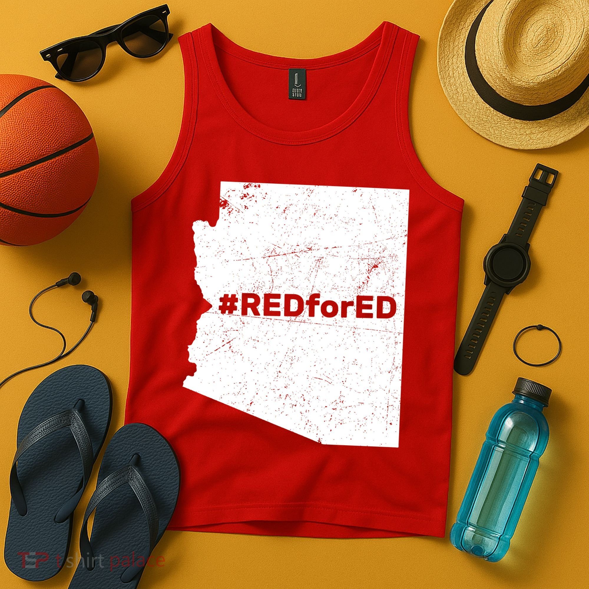 #RedForEd Distressed Red For Ed  Tank Top